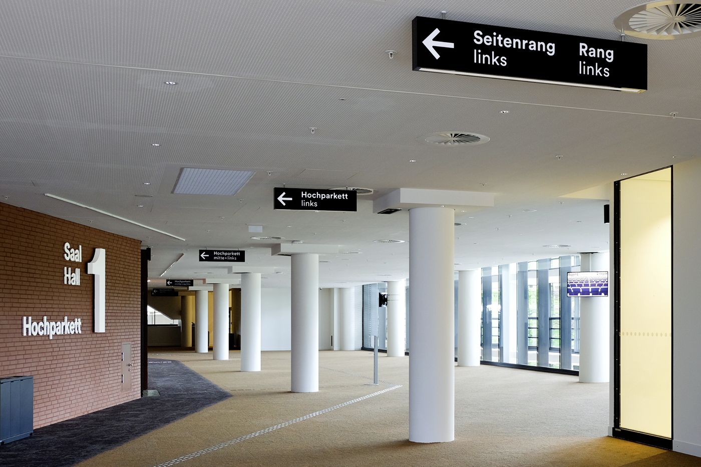 Directional lighting and hall identification signs