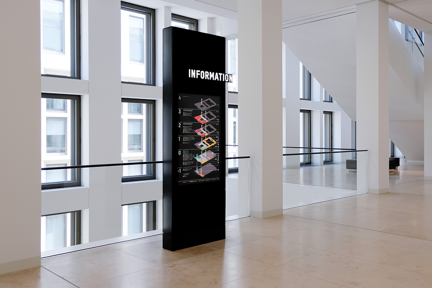 Indoor pylon with site map