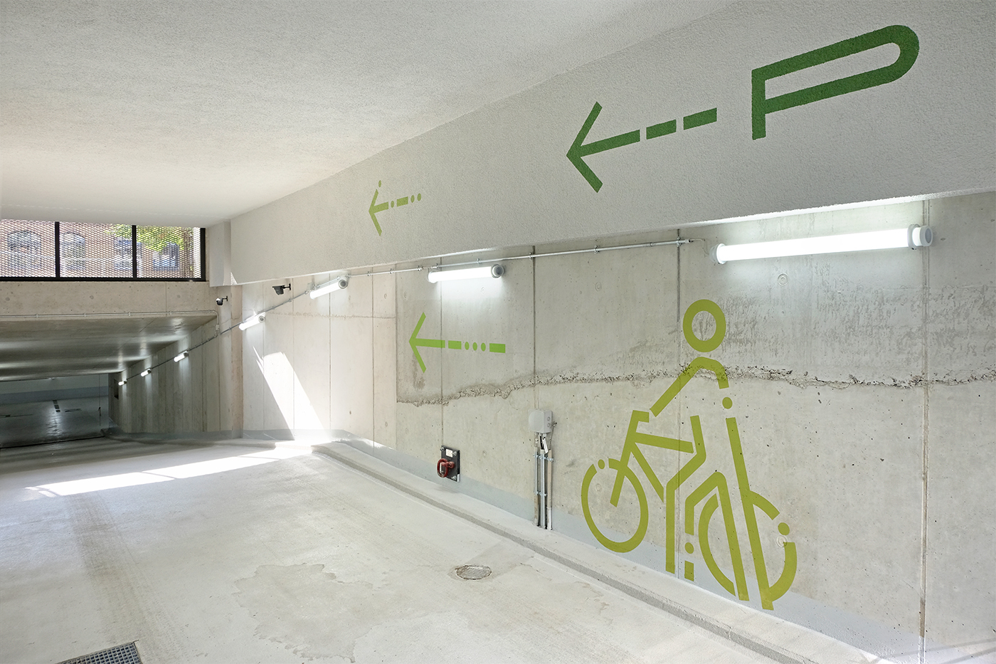 Bicycle parking entrance signage