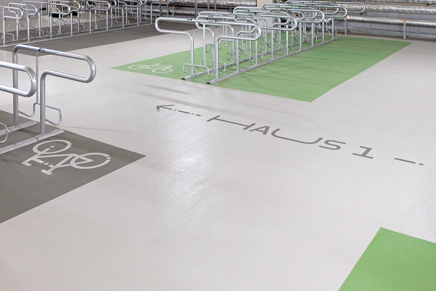 Bicycle parking floor marking