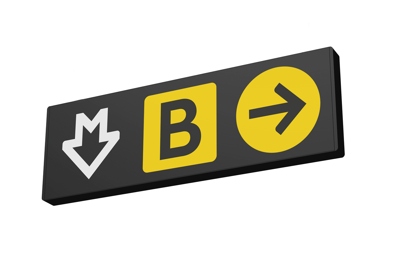 Metro station directional sign