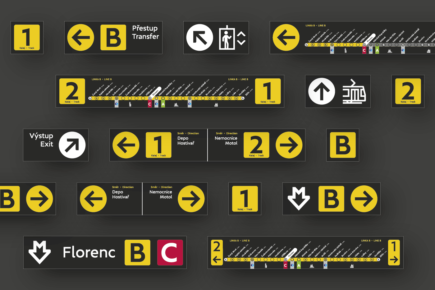 Metro stations signs