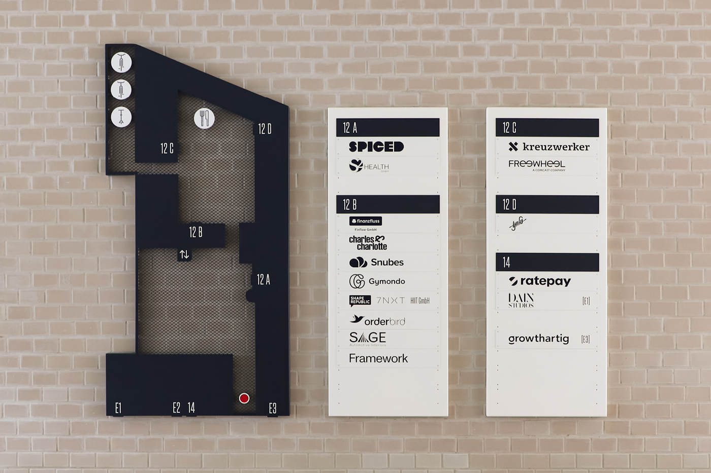 Site map with tenant signs