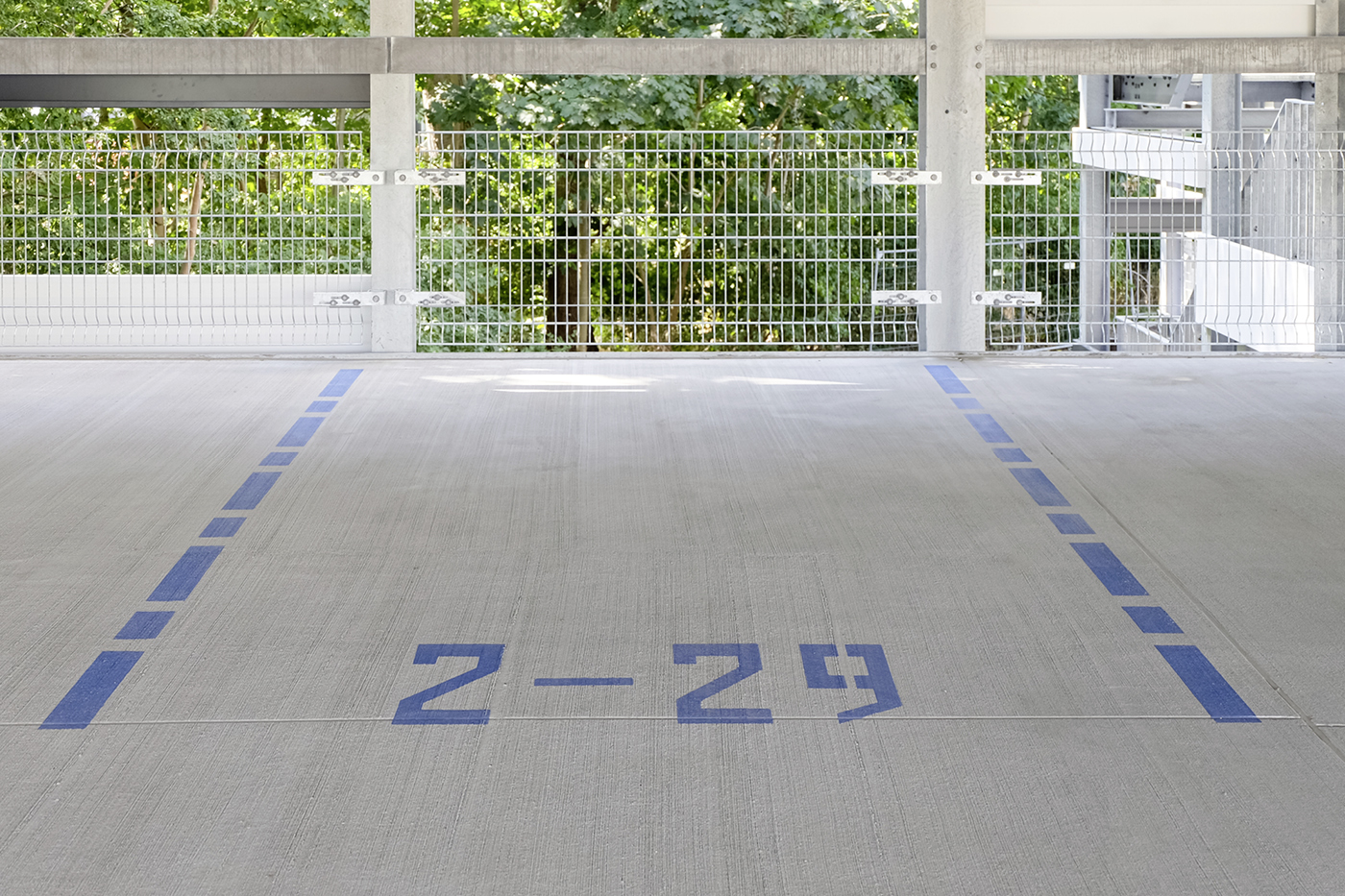 Parking lot line marking