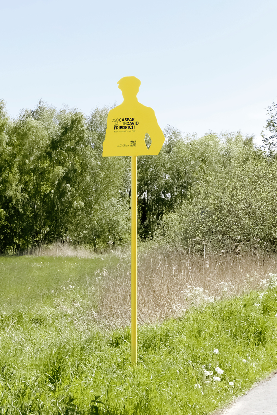 Cycle paths city entrances welcome sign