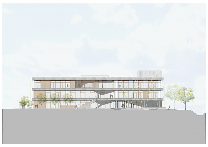 District centre with library in Erlangen-Büchenbach