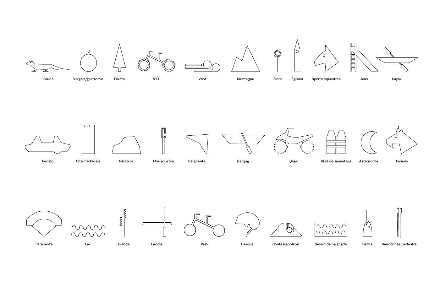 Leasure activities pictogrammes