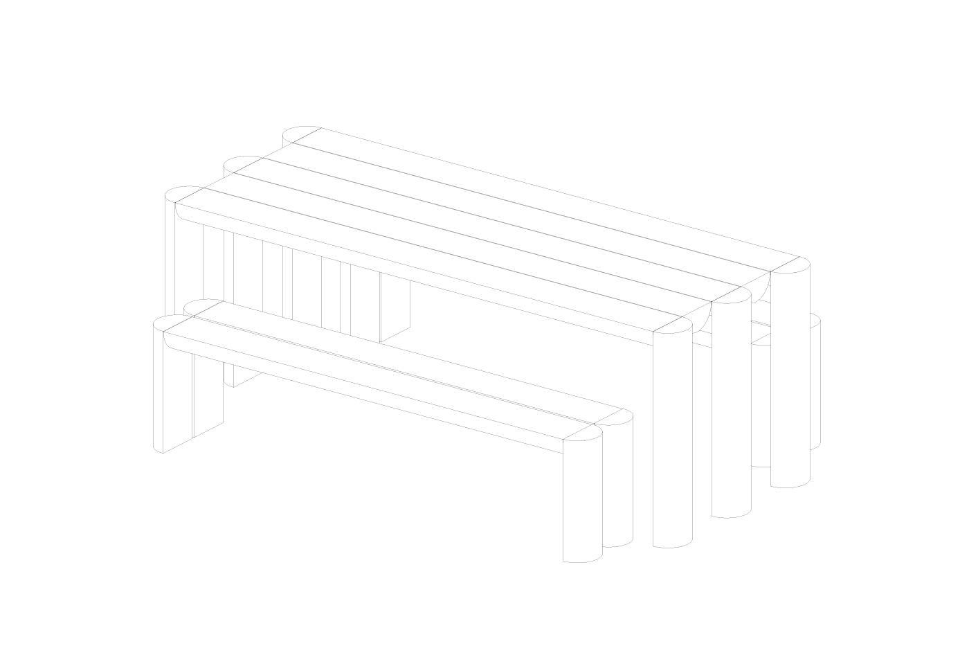 Picnic table and bench