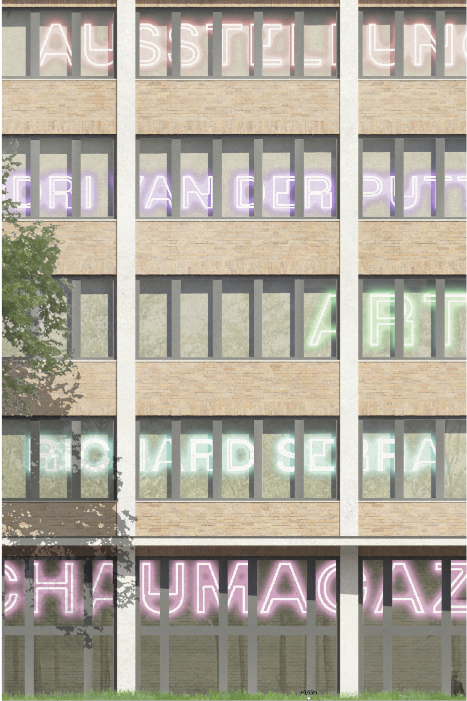 Lighting façade signage